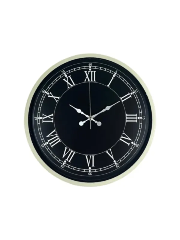 Roma Rakamlı Krem Plastik Duvar Saati 36 cm · Model PP-3651X
