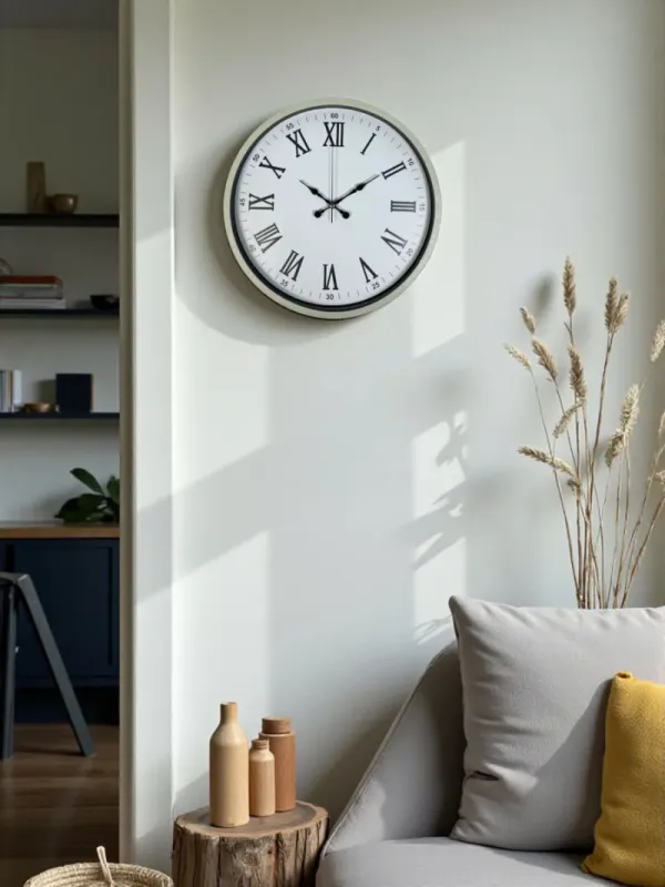 Roma Rakamlı Krem Plastik Duvar Saati 36 cm · Model PP-3654X