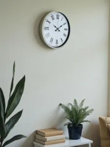 Roma Rakamlı Krem Plastik Duvar Saati 36 cm · Model PP-3654X