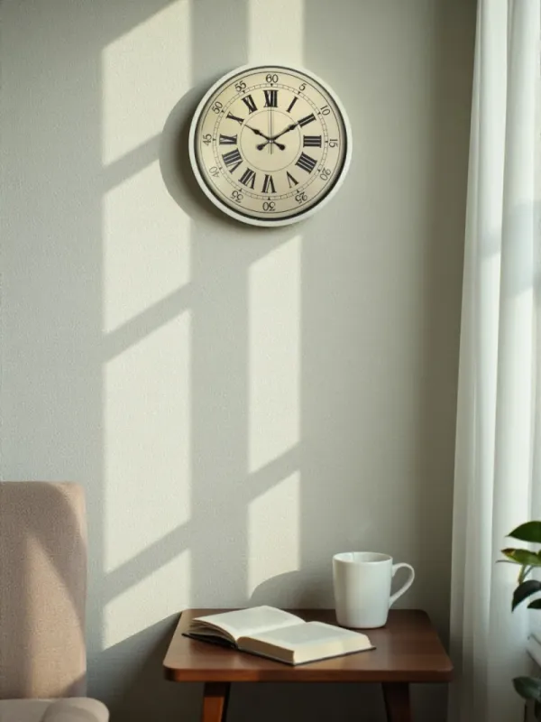 Retro Görünümlü Krem Plastik Duvar Saati 36 cm · Model PP-3665X