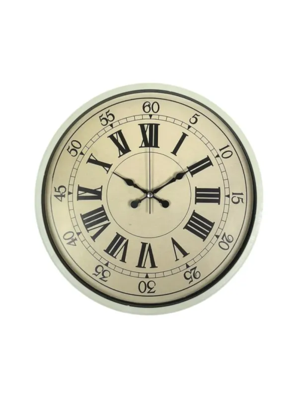 Retro Görünümlü Krem Plastik Duvar Saati 36 cm · Model PP-3665X
