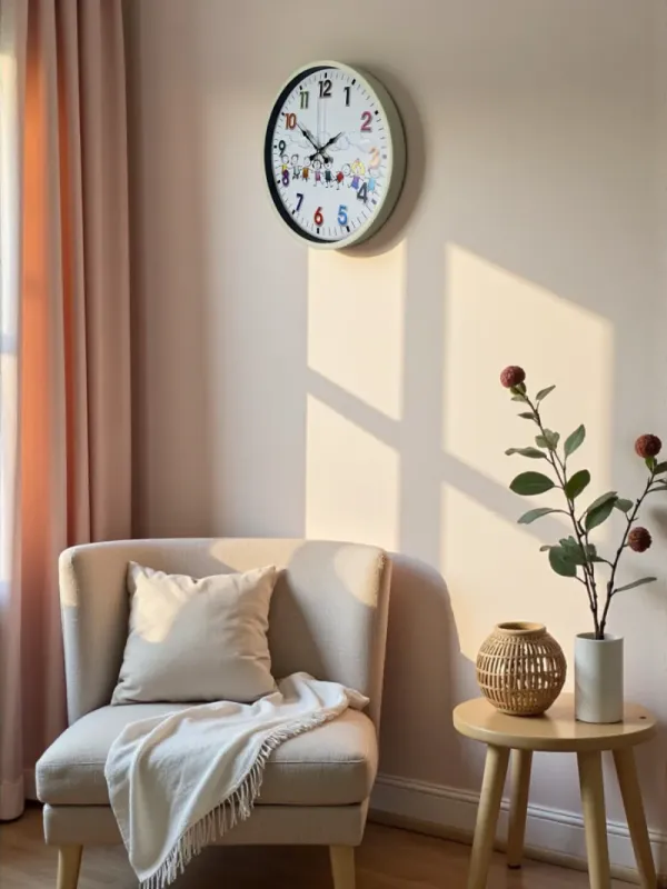 Çocuk Odası Krem Plastik Duvar Saati 36 cm · Model PP-3693X