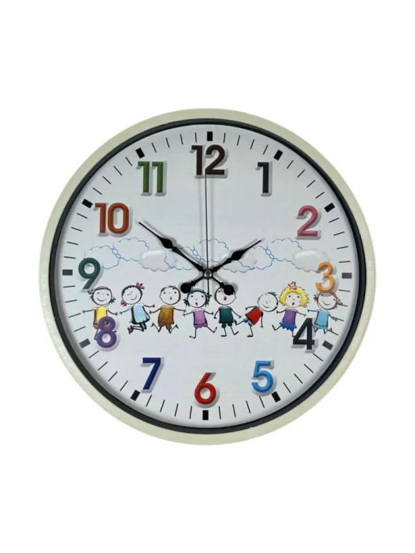 Çocuk Odası Krem Plastik Duvar Saati 36 cm · Model PP-3693X