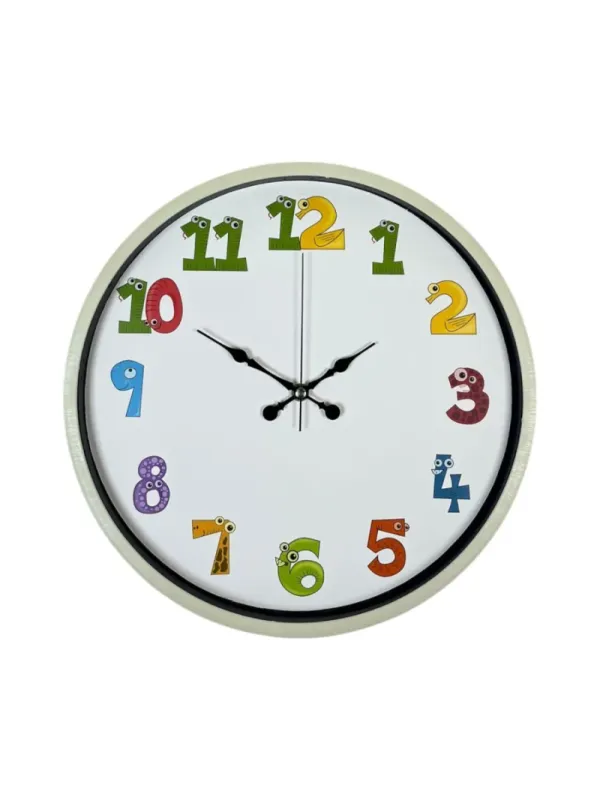 Çocuk Odası Krem Plastik Duvar Saati 36 cm · Model PP-3694X