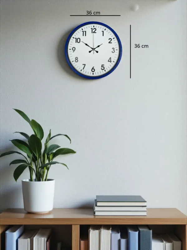Lacivert Plastik Duvar Saati 36 cm · Model PP-3601V
