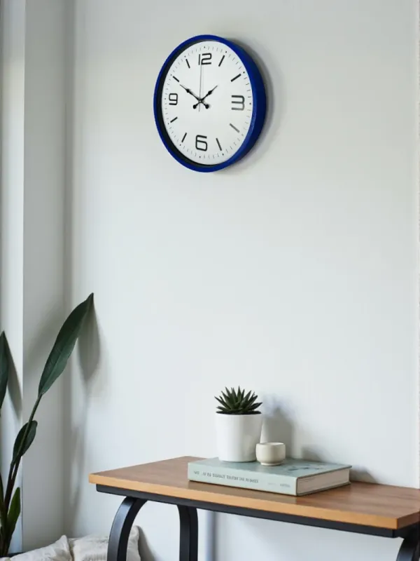 Lacivert Plastik Duvar Saati 36 cm · Model PP-3608V