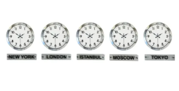 5 li Tabelalı 36 Cm Krom Metal Dünya Saati