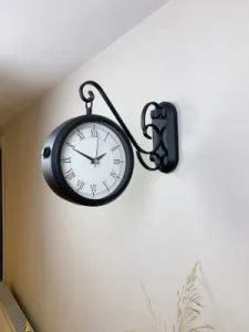 Retro Görünümlü Siyah Metal İstasyon Saati 36 x 25 cm · Model CT-55B