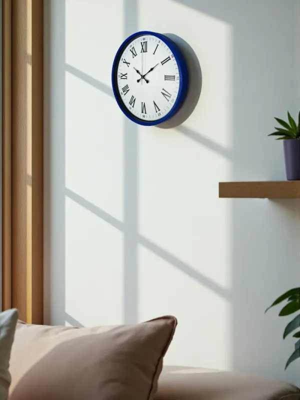 Roma Rakamlı Lacivert Plastik Duvar Saati 36 cm · Model PP-3654V