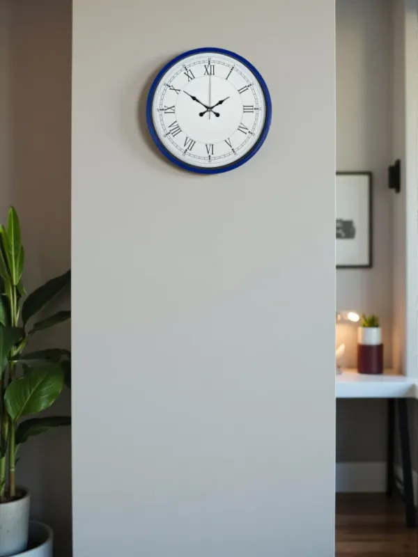 Roma Rakamlı Lacivert Plastik Duvar Saati 36 cm · Model PP-3655V