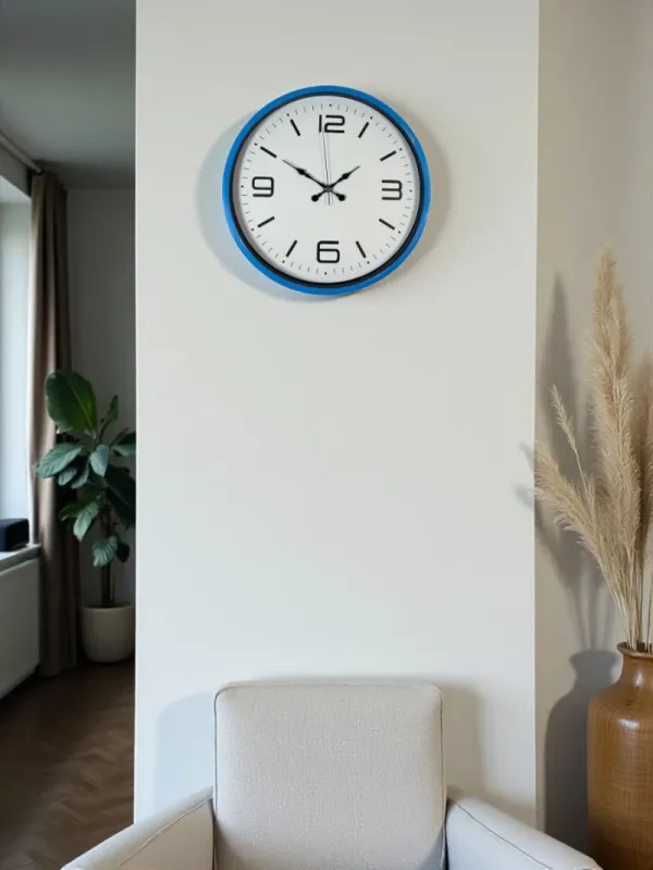 Mavi Plastik Duvar Saati 36 cm · Model PP-3608M