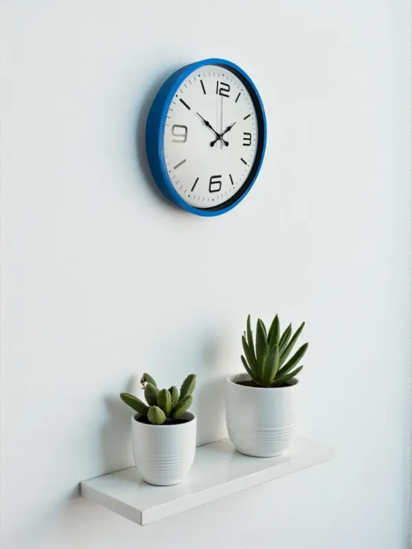 Mavi Plastik Duvar Saati 36 cm · Model PP-3608M