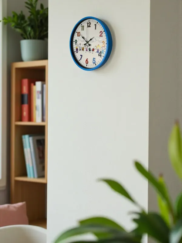 Çocuk Odası Mavi Plastik Duvar Saati 36 cm · Model PP-3693M