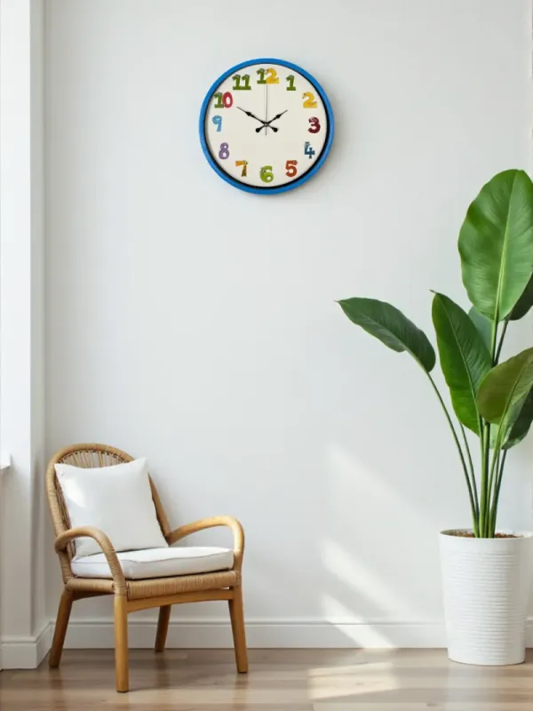 Çocuk Odası Mavi Plastik Duvar Saati 36 cm · Model PP-3694M