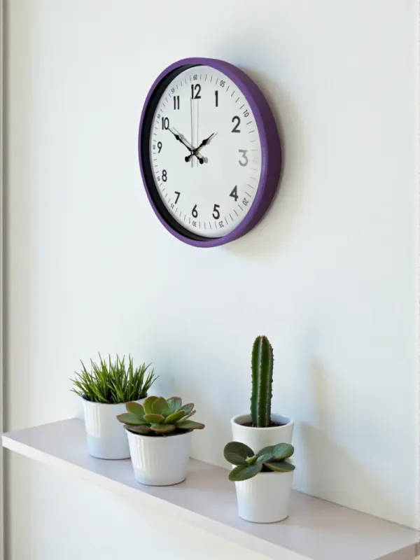 Mor Plastik Duvar Saati 36 cm · Model PP-3605Z