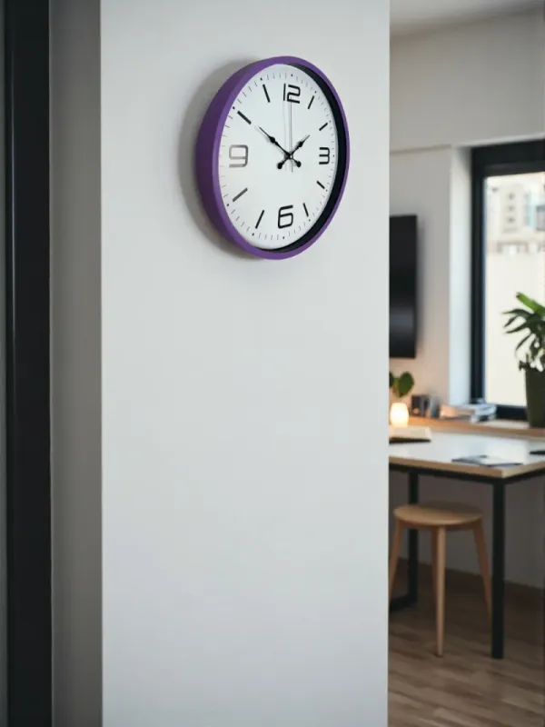 Mor Plastik Duvar Saati 36 cm · Model PP-3608Z