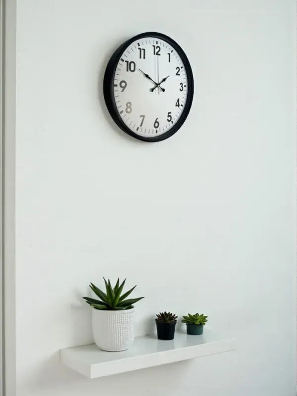 Siyah Plastik Duvar Saati 36 cm · Model PP-3601B