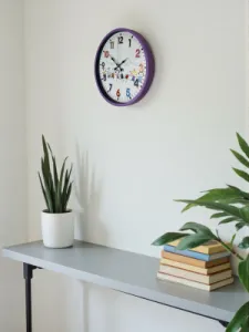 Çocuk Odası Mor Plastik Duvar Saati 36 cm · Model PP-3693Z