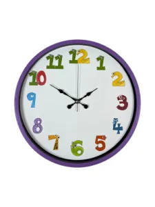 Çocuk Odası Mor Plastik Duvar Saati 36 cm · Model PP-3694Z