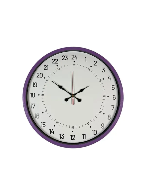 Göstergeli Mor Plastik Duvar Saati 36 cm · Model PP-3697Z