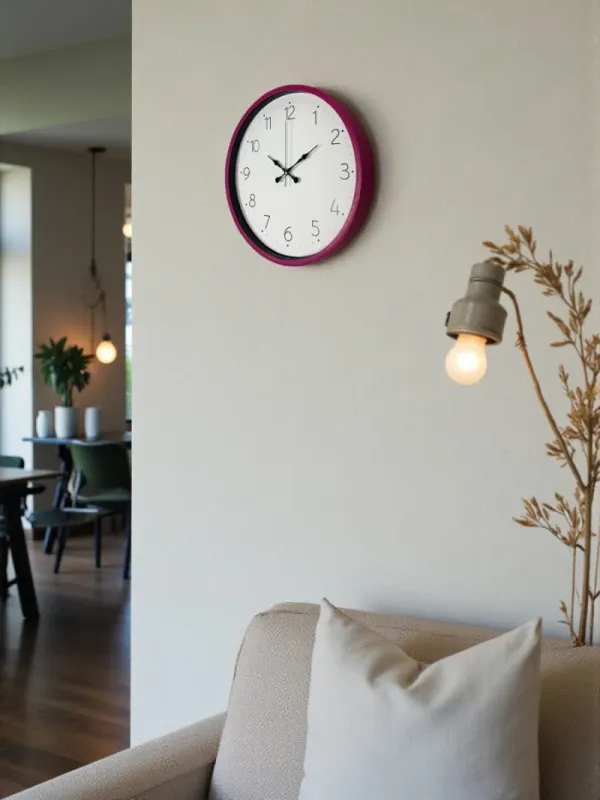 Pembe Plastik Duvar Saati 36 cm · Model PP-3604P