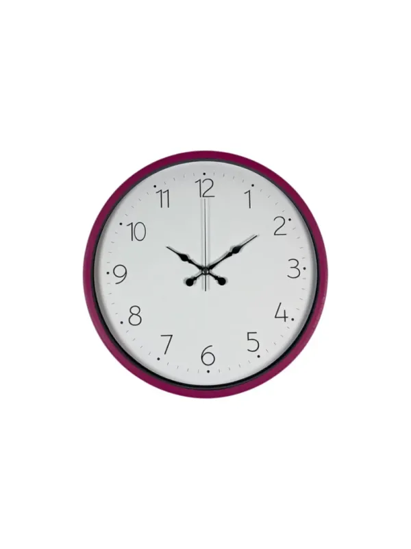 Pembe Plastik Duvar Saati 36 cm · Model PP-3604P