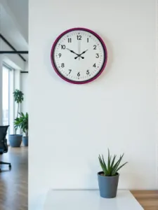 Pembe Plastik Duvar Saati 36 cm · Model PP-3605P