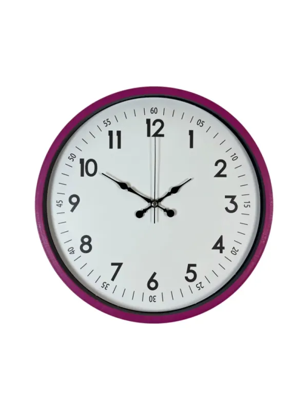 Pembe Plastik Duvar Saati 36 cm · Model PP-3605P