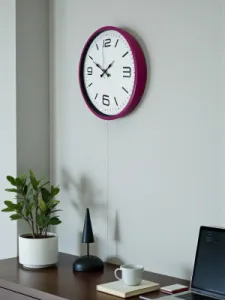 Pembe Plastik Duvar Saati 36 cm · Model PP-3608P