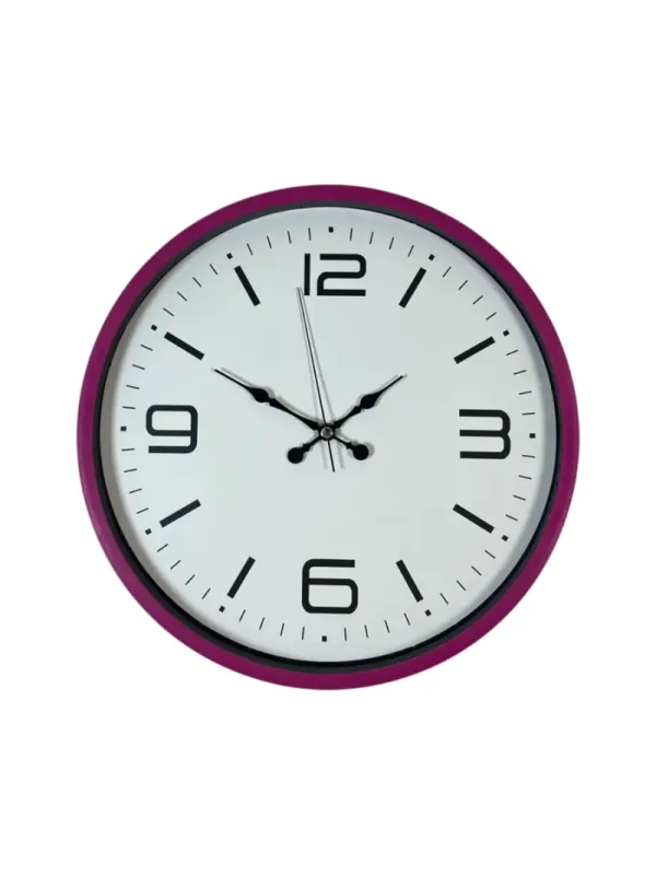 Pembe Plastik Duvar Saati 36 cm · Model PP-3608P