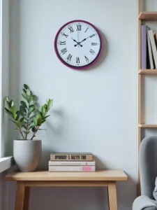 Roma Rakamlı Pembe Plastik Duvar Saati 36 cm · Model PP-3654P
