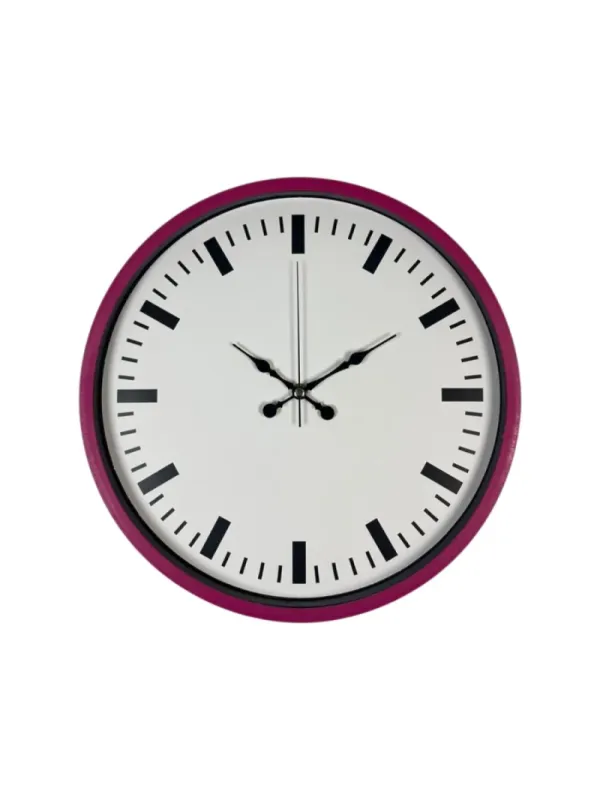 Pembe Plastik Duvar Saati 36 cm · Model PP-3689P