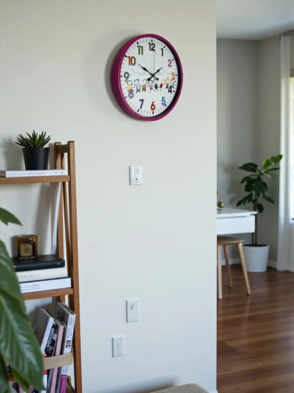 Çocuk Odası Pembe Plastik Duvar Saati 36 cm · Model PP-3693P