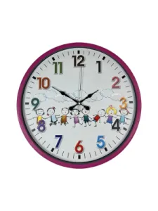 Çocuk Odası Pembe Plastik Duvar Saati 36 cm · Model PP-3693P