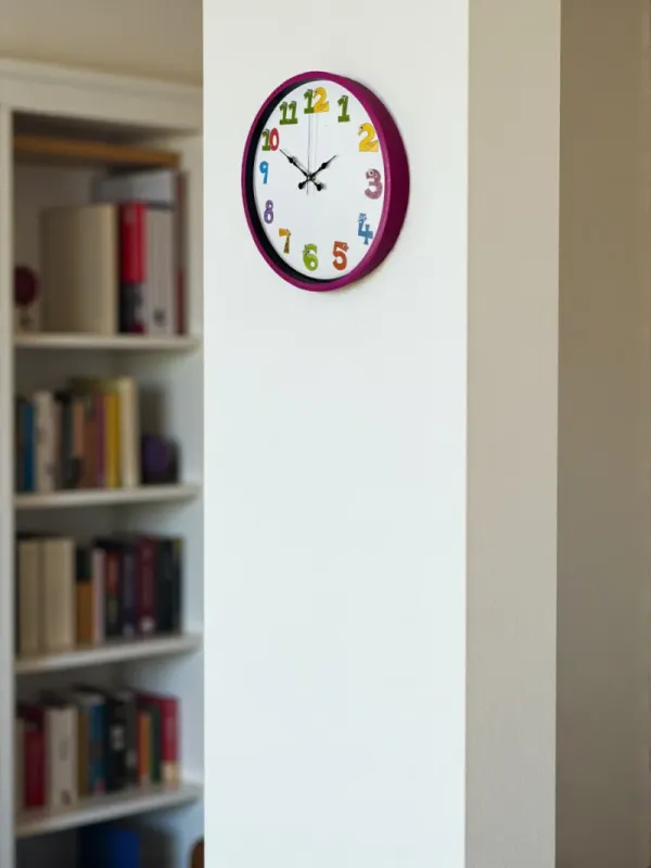 Çocuk Odası Pembe Plastik Duvar Saati 36 cm · Model PP-3694P