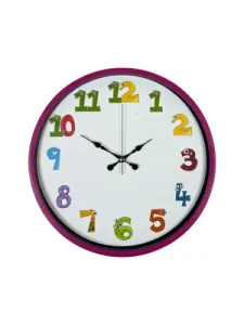 Çocuk Odası Pembe Plastik Duvar Saati 36 cm · Model PP-3694P