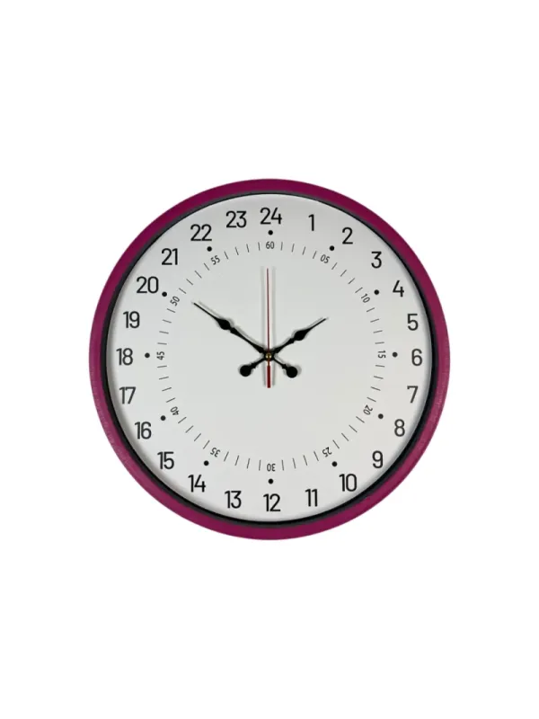 Göstergeli Pembe Plastik Duvar Saati 36 cm · Model PP-3697P