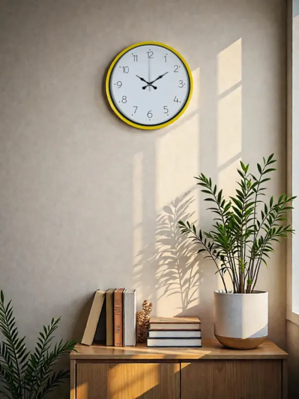 Sarı Plastik Duvar Saati 36 cm · Model PP-3604Y