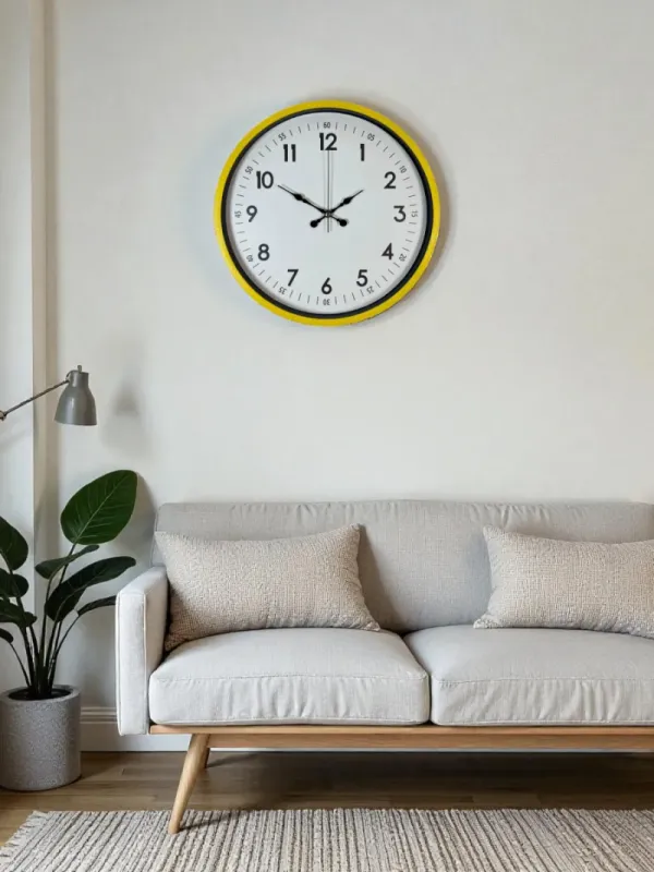 Sarı Plastik Duvar Saati 36 cm · Model PP-3605Y