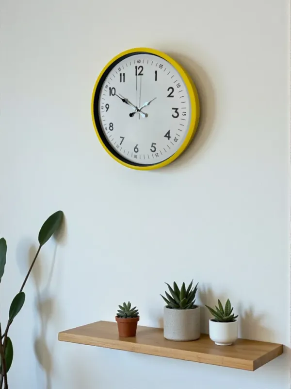 Sarı Plastik Duvar Saati 36 cm · Model PP-3605Y