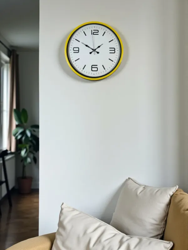 Sarı Plastik Duvar Saati 36 cm · Model PP-3608Y