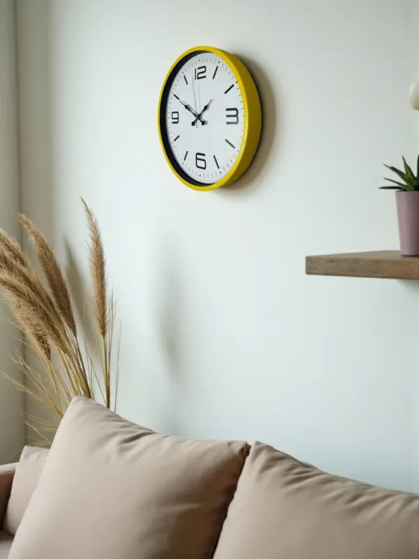Sarı Plastik Duvar Saati 36 cm · Model PP-3608Y