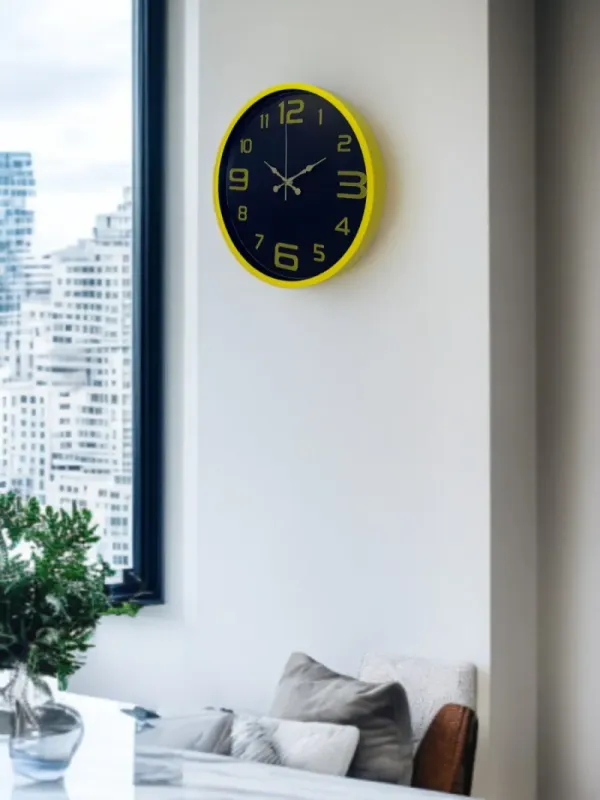 Sarı Plastik Duvar Saati 36 cm · Model PP-3610Y