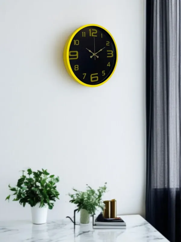 Sarı Plastik Duvar Saati 36 cm · Model PP-3610Y