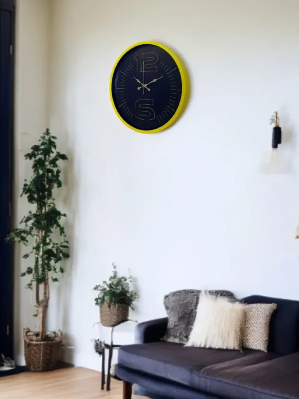 Sarı Plastik Duvar Saati 36 cm · Model PP-3612Y