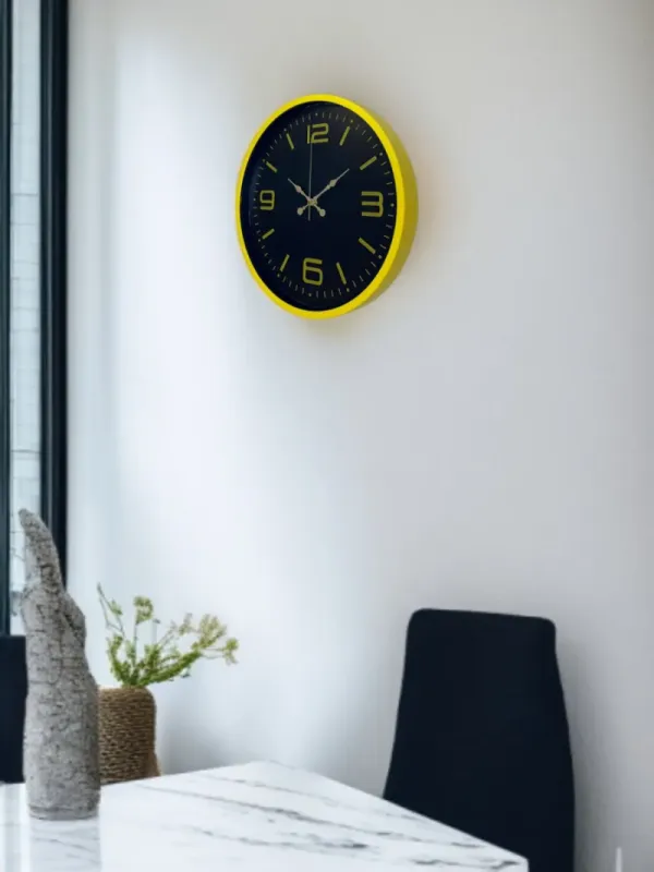 Sarı Plastik Duvar Saati 36 cm · Model PP-3644Y