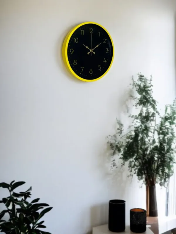 Sarı Plastik Duvar Saati 36 cm · Model PP-3646Y