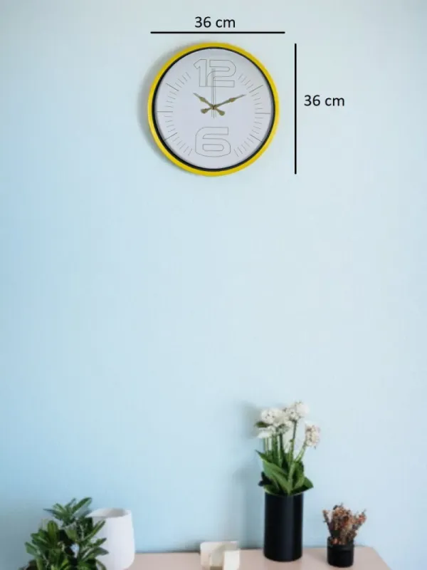 Sarı Plastik Duvar Saati 36 cm · Model PP-3648Y