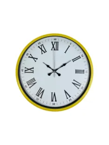 Roma Rakamlı Sarı Plastik Duvar Saati 36 cm · Model PP-3654Y