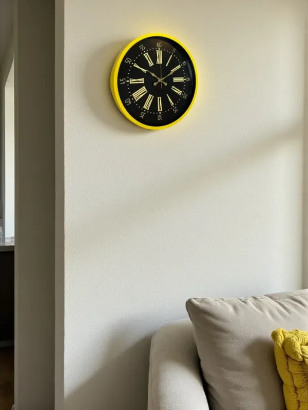 Sarı Plastik Duvar Saati 36 cm · Model PP-3658Y